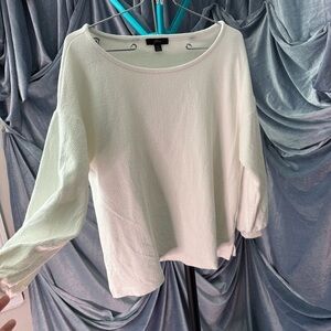Jcrew white wide sleeve top size medium